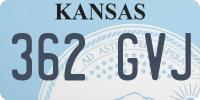 KS license plate 362GVJ