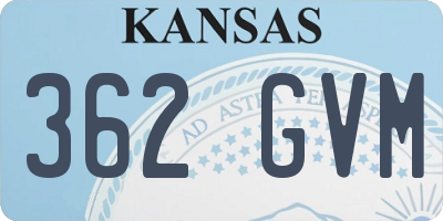 KS license plate 362GVM