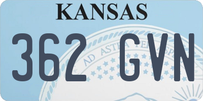 KS license plate 362GVN