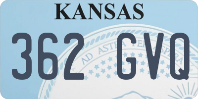 KS license plate 362GVQ