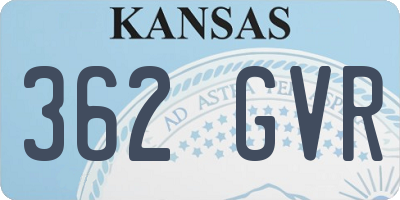KS license plate 362GVR