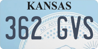 KS license plate 362GVS