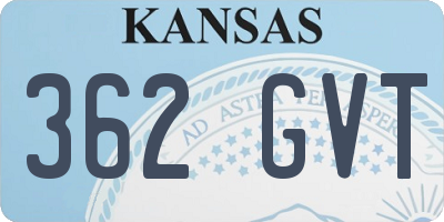 KS license plate 362GVT