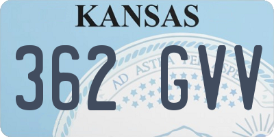 KS license plate 362GVV