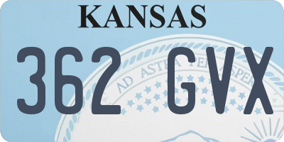 KS license plate 362GVX
