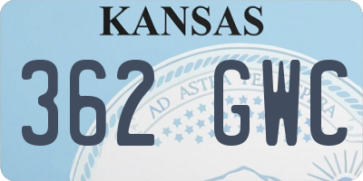 KS license plate 362GWC