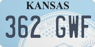 KS license plate 362GWF
