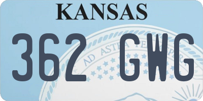 KS license plate 362GWG