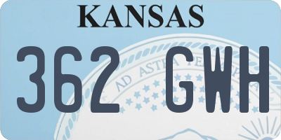 KS license plate 362GWH