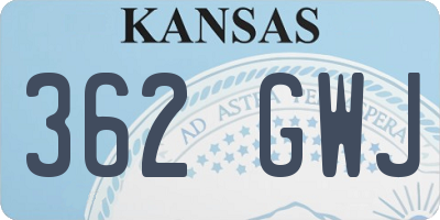 KS license plate 362GWJ