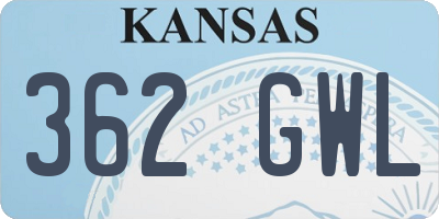 KS license plate 362GWL