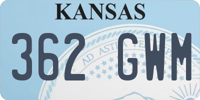 KS license plate 362GWM