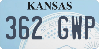 KS license plate 362GWP