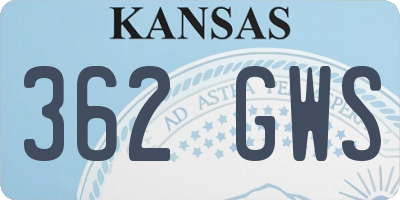 KS license plate 362GWS