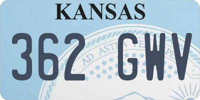 KS license plate 362GWV