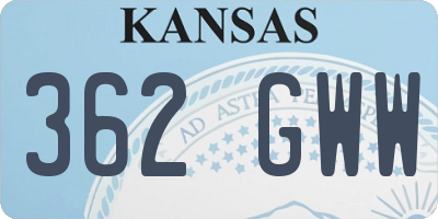 KS license plate 362GWW