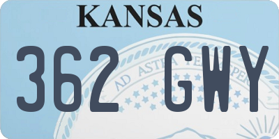 KS license plate 362GWY
