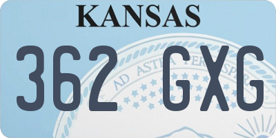 KS license plate 362GXG