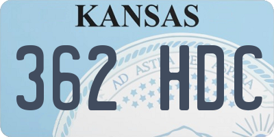 KS license plate 362HDC