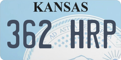 KS license plate 362HRP