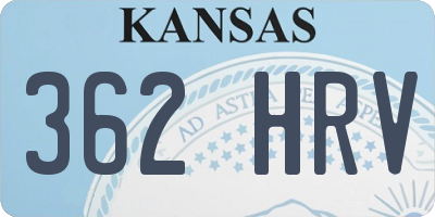 KS license plate 362HRV