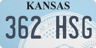 KS license plate 362HSG