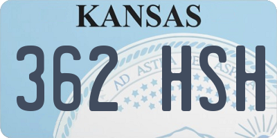KS license plate 362HSH