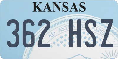 KS license plate 362HSZ