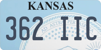 KS license plate 362IIC