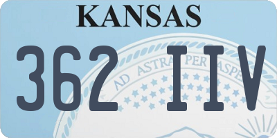KS license plate 362IIV