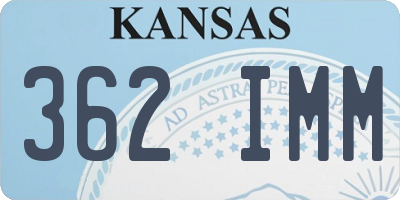 KS license plate 362IMM