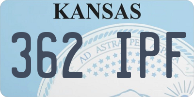 KS license plate 362IPF