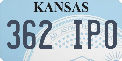 KS license plate 362IPO