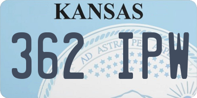 KS license plate 362IPW