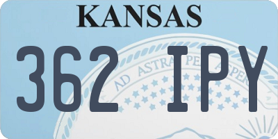 KS license plate 362IPY