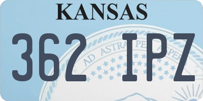 KS license plate 362IPZ