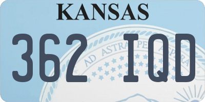 KS license plate 362IQD