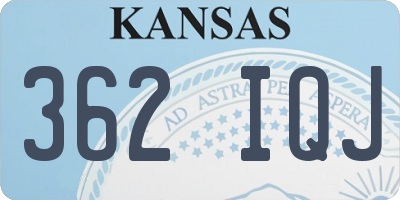 KS license plate 362IQJ