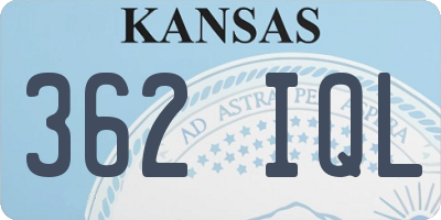 KS license plate 362IQL