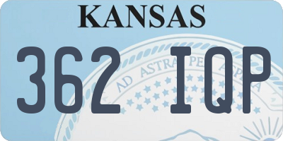 KS license plate 362IQP