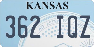 KS license plate 362IQZ