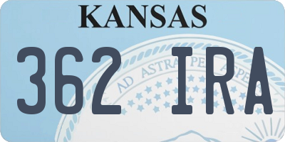 KS license plate 362IRA