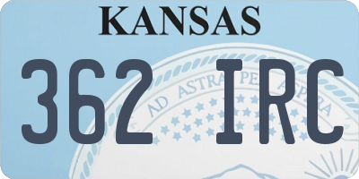 KS license plate 362IRC