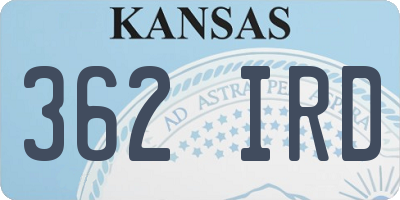 KS license plate 362IRD