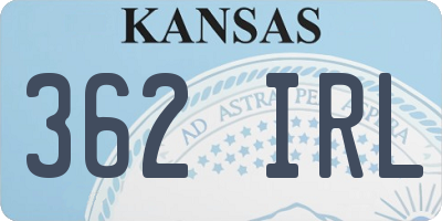 KS license plate 362IRL