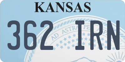 KS license plate 362IRN