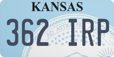KS license plate 362IRP