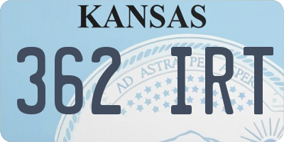 KS license plate 362IRT