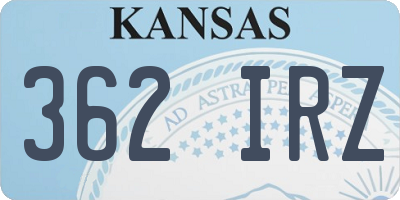KS license plate 362IRZ