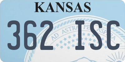 KS license plate 362ISC